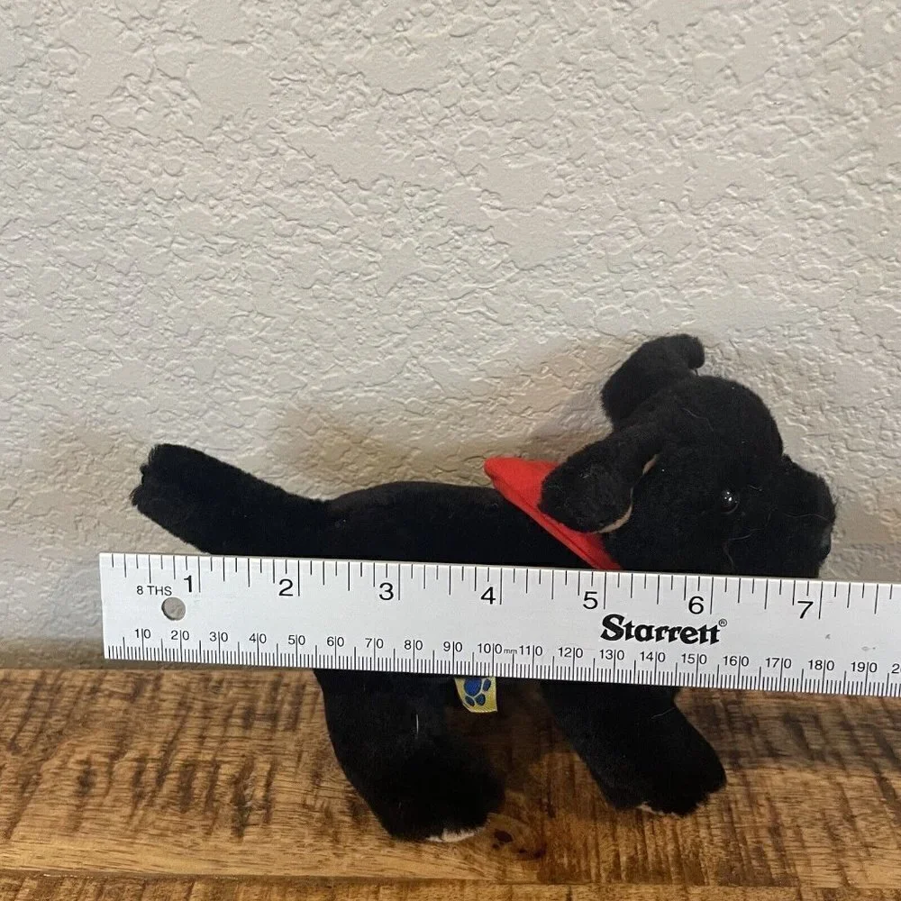 Build a Bear Mini Black Lab Puppy With Red Magnetic Handkerchief